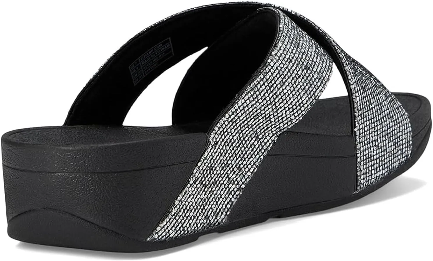 FitFlop Women's Lulu Glitterball Cross Slides Wedge Sandal