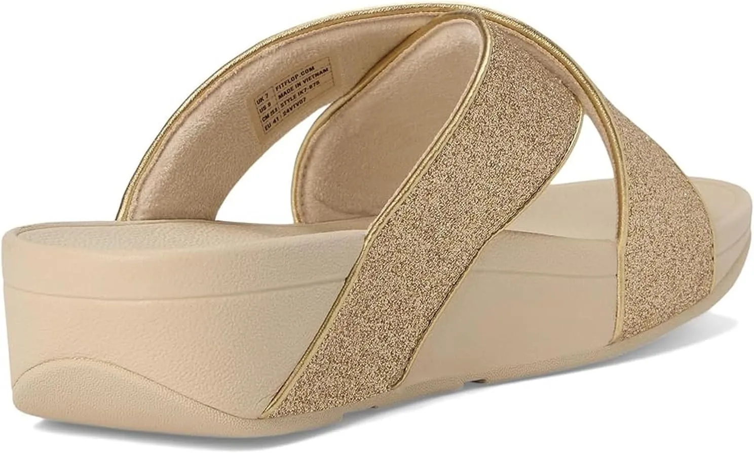 FitFlop Women's Lulu Glitterdust Cross Slides Wedge Sandal