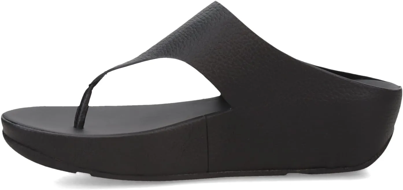 FitFlop Women's Shuv Adjustable Tumbled-Leather Toe-Post Sandals Wedge