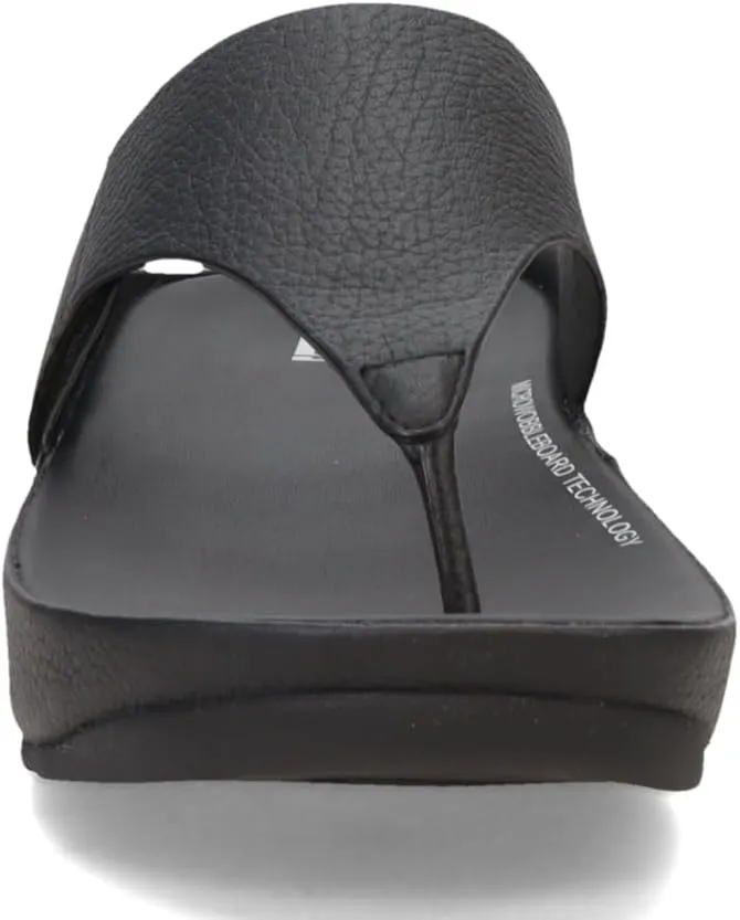 FitFlop Women's Shuv Adjustable Tumbled-Leather Toe-Post Sandals Wedge