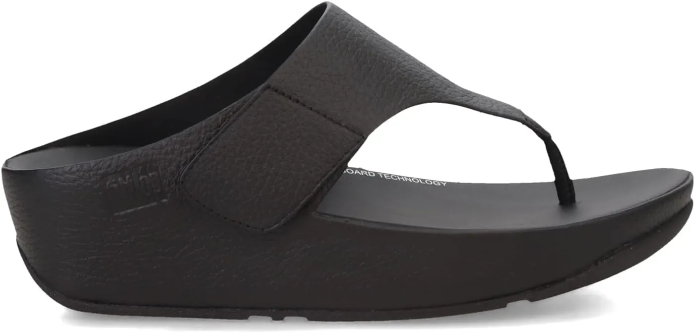 FitFlop Women's Shuv Adjustable Tumbled-Leather Toe-Post Sandals Wedge