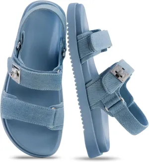 FITORY Women's Flat Sandals Classic Adjustable Double Strap with Cushioned Footbed for Summer Size 6-11