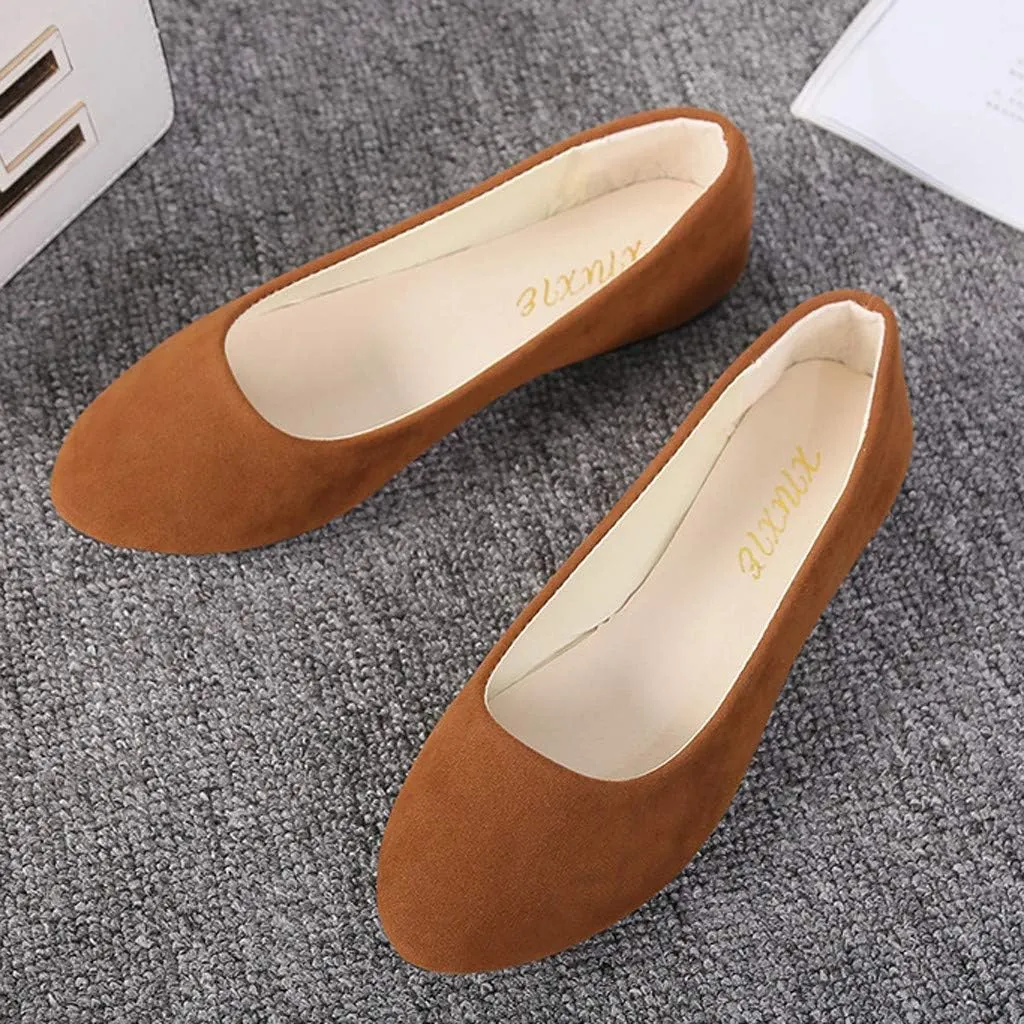 Flat Shoes for Women Slip On Comfortable Walking Ballerina Shoes Ladies Cute Ballet Flats Pumps Low Wedge Dolly Shoes