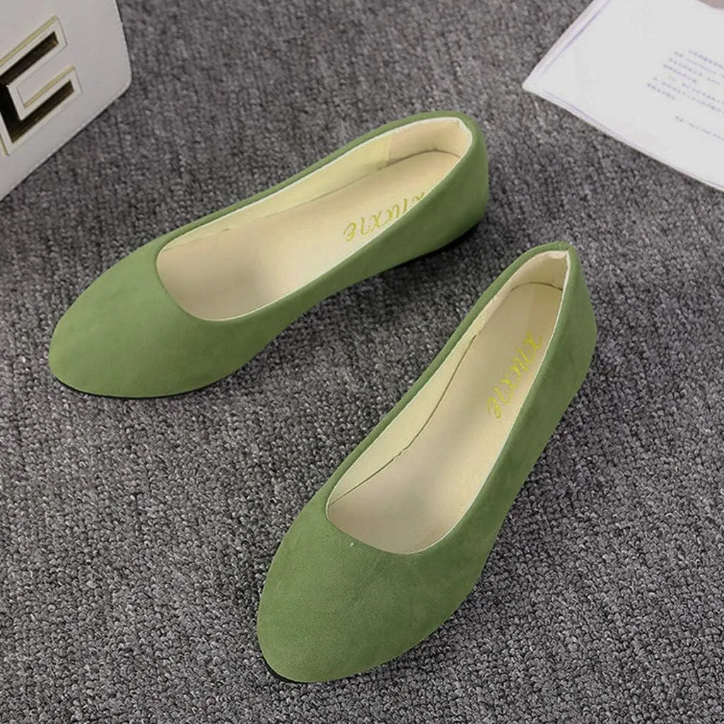 Flat Shoes for Women Slip On Comfortable Walking Ballerina Shoes Ladies Cute Ballet Flats Pumps Low Wedge Dolly Shoes