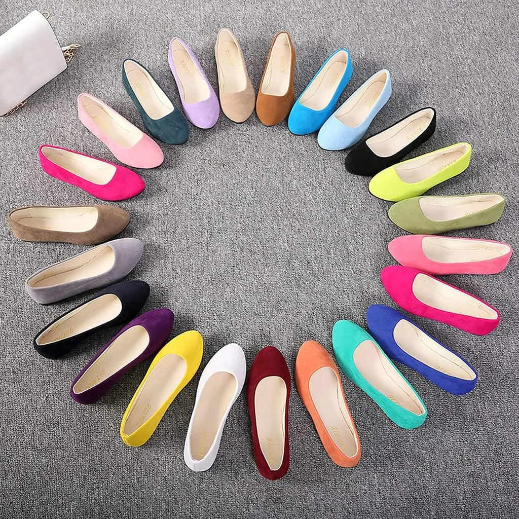 Flat Shoes for Women Slip On Comfortable Walking Ballerina Shoes Ladies Cute Ballet Flats Pumps Low Wedge Dolly Shoes