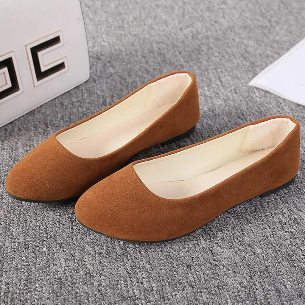 Flat Shoes for Women Slip On Comfortable Walking Ballerina Shoes Ladies Cute Ballet Flats Pumps Low Wedge Dolly Shoes