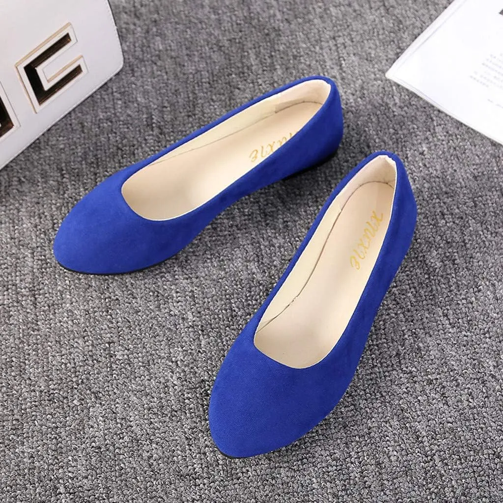 Flat Shoes for Women Slip On Comfortable Walking Ballerina Shoes Ladies Cute Ballet Flats Pumps Low Wedge Dolly Shoes