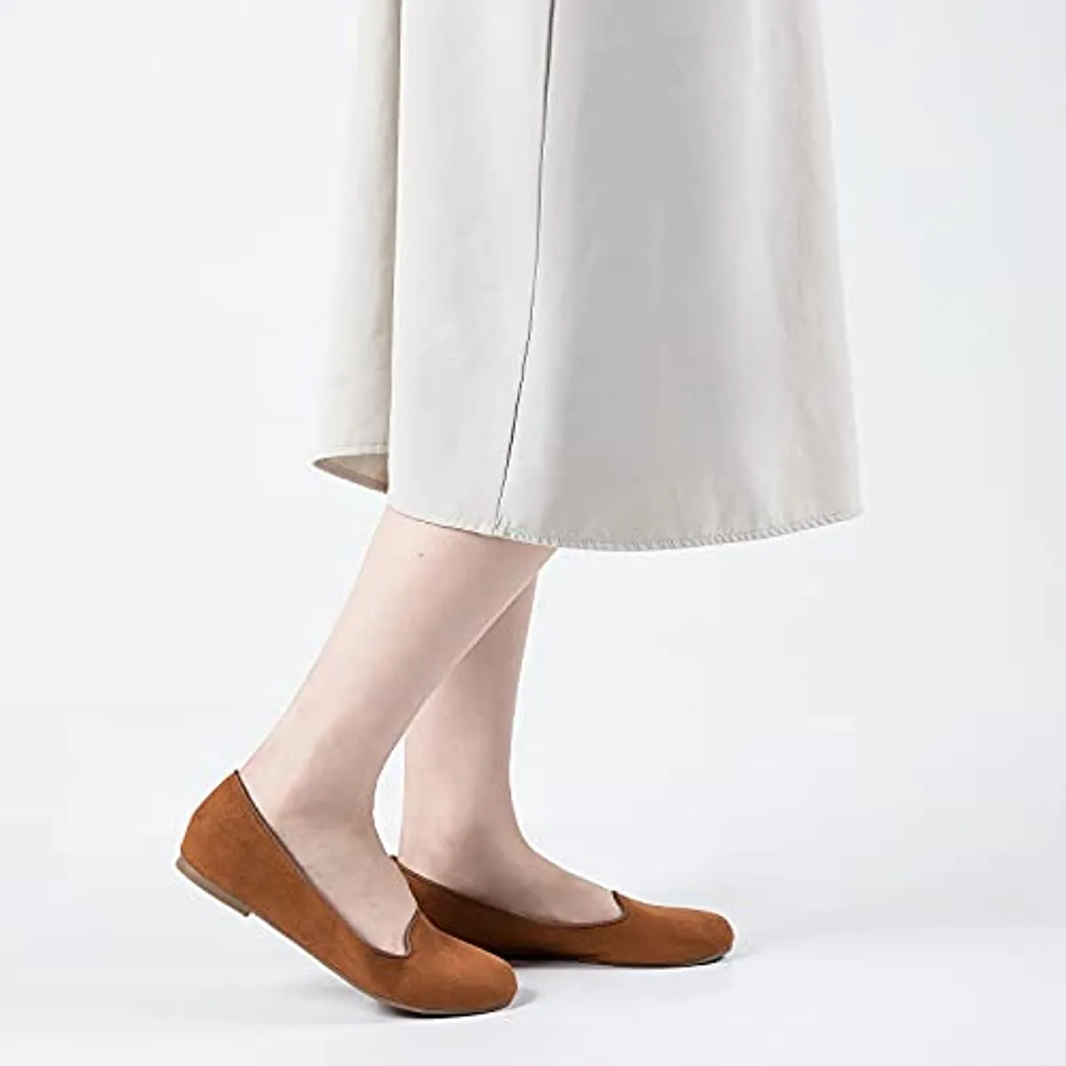 Flats Slip on Loafer Ballet Flat Shoes with  Comfort Heel Protection