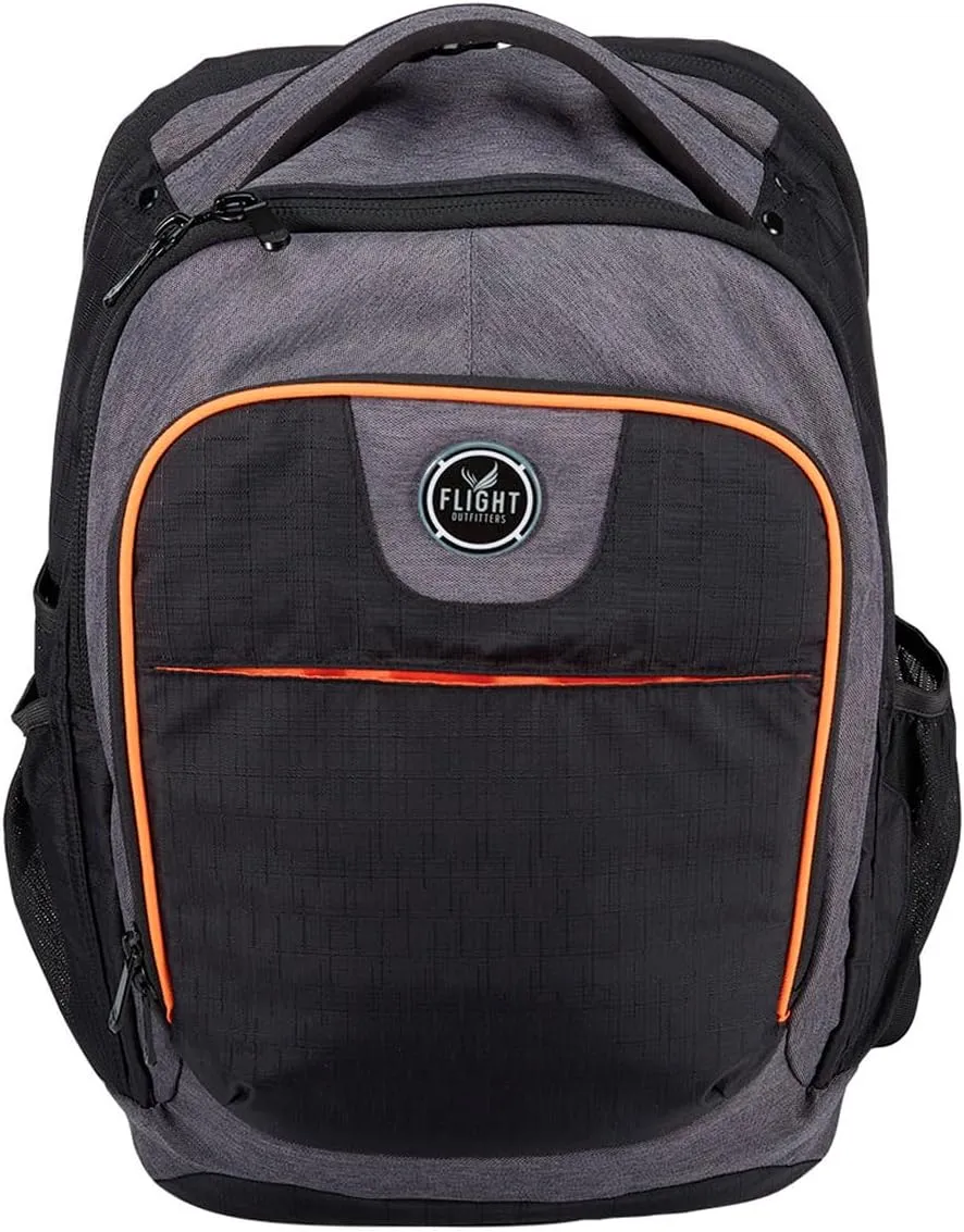 Flight Outfitters Aviator Spacious Durable Comfortable Padded Carry On Travel Backpack with Multiple Pockets for Men & Women, Black/Gray
