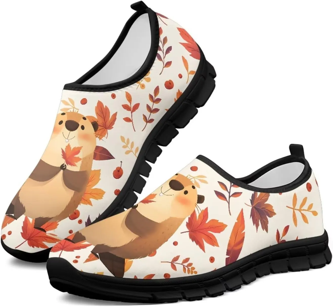 Flowers Casual House Shoes Breathable Mesh Sneakers for Women Comfort Soft Anti-Slip Shock Absorption EVA Sole Hiking Shoes for Outdoor Size 5.5-11.5 Black Sole
