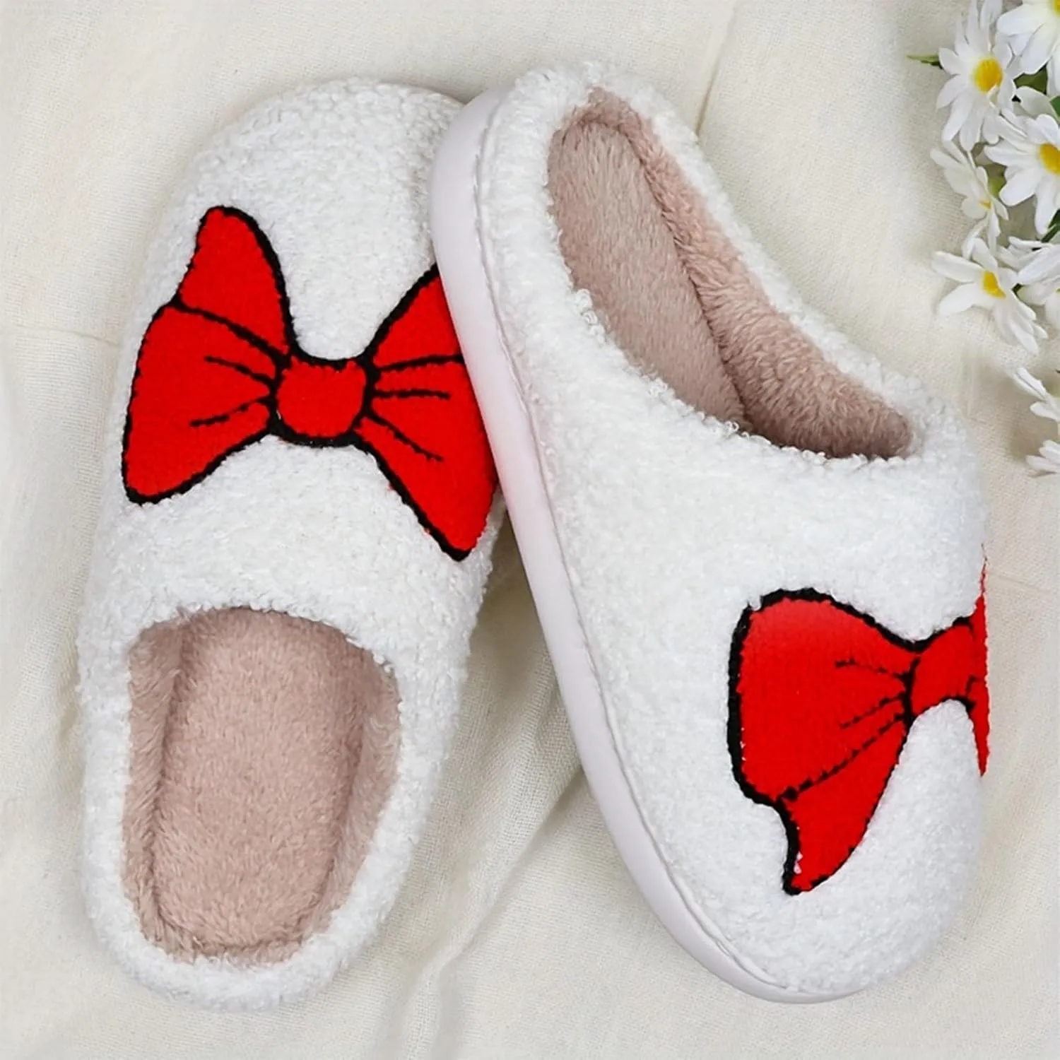 Fluffy Slippers For Womens Mens Warm Cozy Plush Fuzzy Memory Foam Slippers Slip-on House Slippers Indoor Outdoor