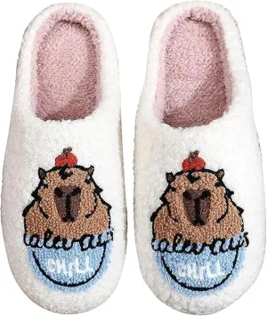 Fluffy Slippers For Womens Mens Warm Cozy Plush Fuzzy Memory Foam Slippers Slip-on House Slippers Indoor Outdoor