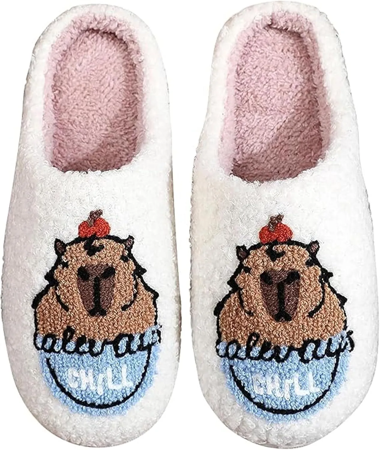 Fluffy Slippers For Womens Mens Warm Cozy Plush Fuzzy Memory Foam Slippers Slip-on House Slippers Indoor Outdoor