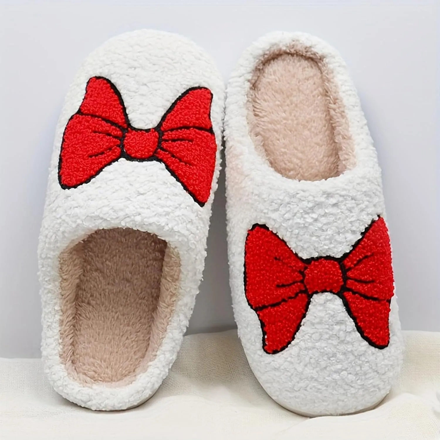 Fluffy Slippers For Womens Mens Warm Cozy Plush Fuzzy Memory Foam Slippers Slip-on House Slippers Indoor Outdoor