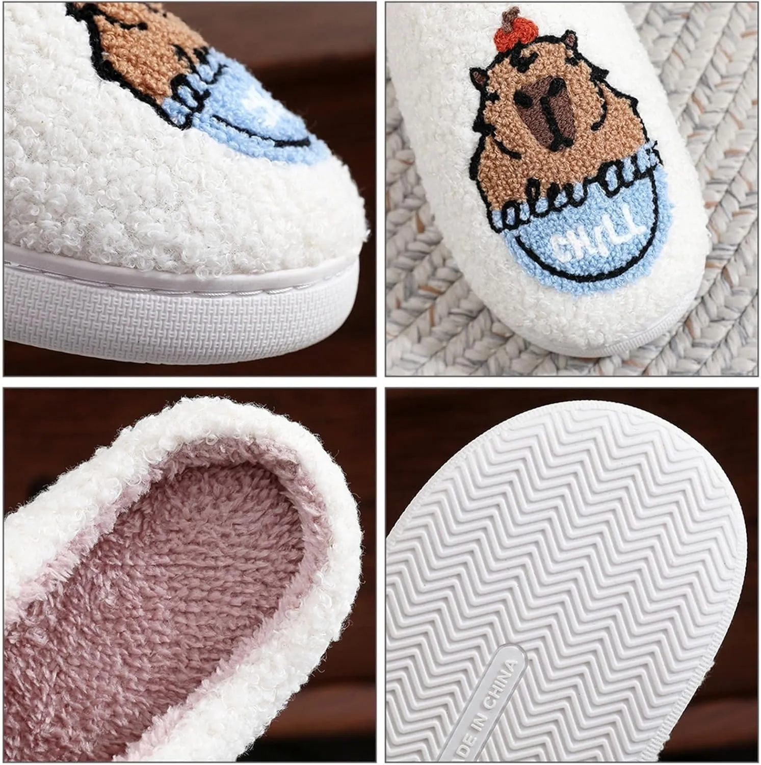 Fluffy Slippers For Womens Mens Warm Cozy Plush Fuzzy Memory Foam Slippers Slip-on House Slippers Indoor Outdoor