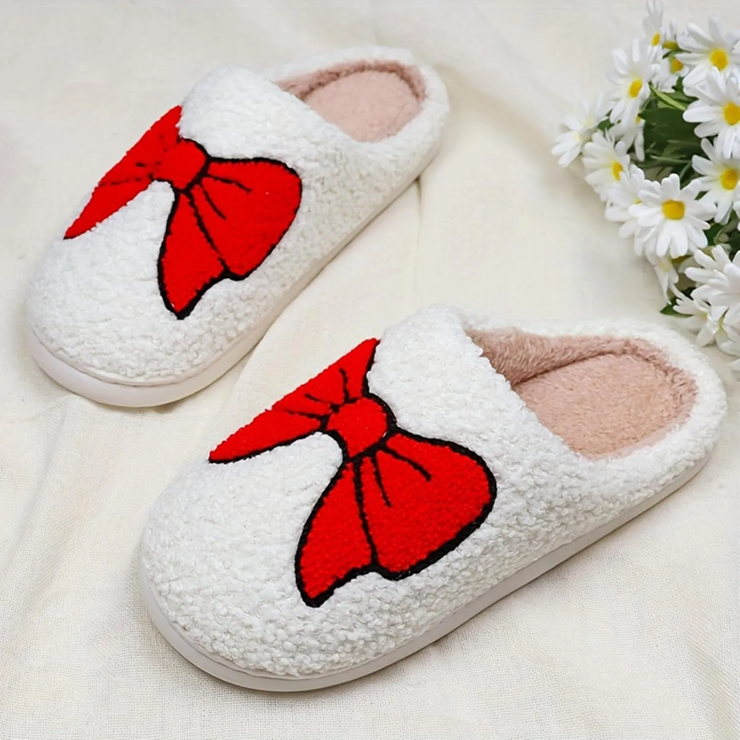 Fluffy Slippers For Womens Mens Warm Cozy Plush Fuzzy Memory Foam Slippers Slip-on House Slippers Indoor Outdoor