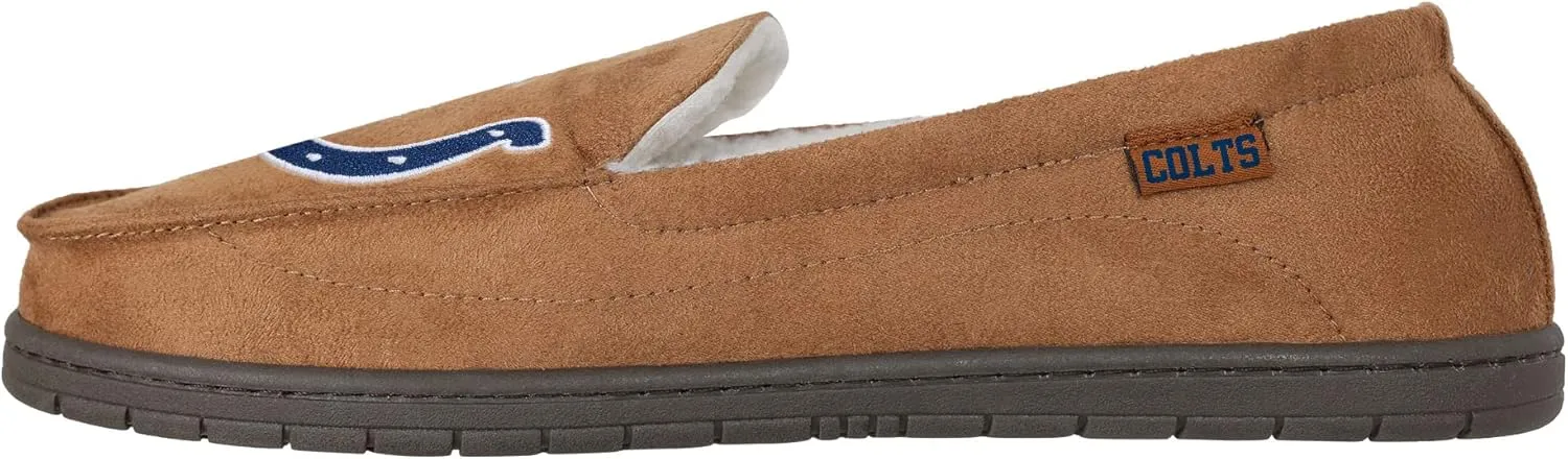 FOCO Men's NFL Football Team Logo Moccasin Slippers
