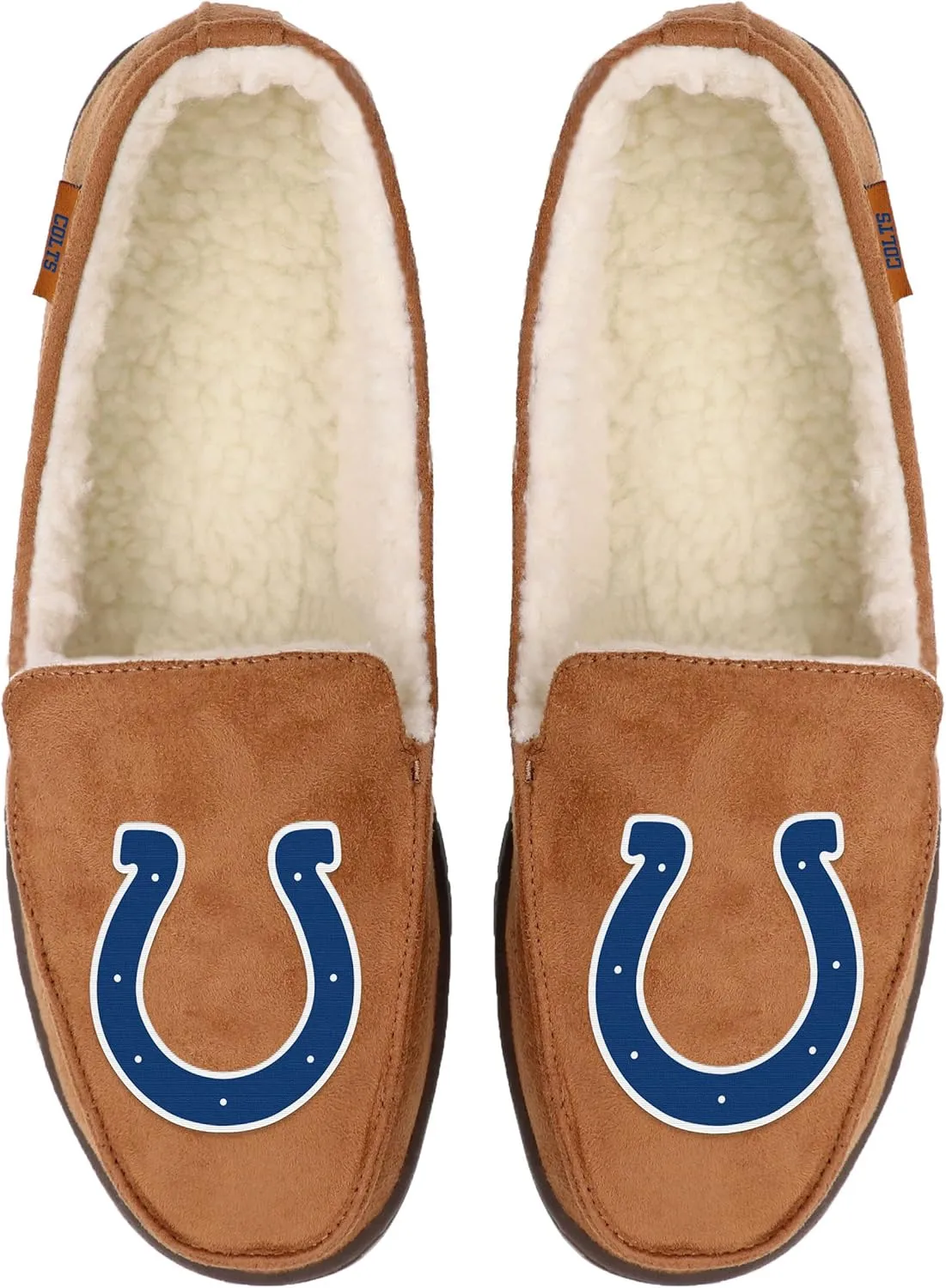 FOCO Men's NFL Football Team Logo Moccasin Slippers
