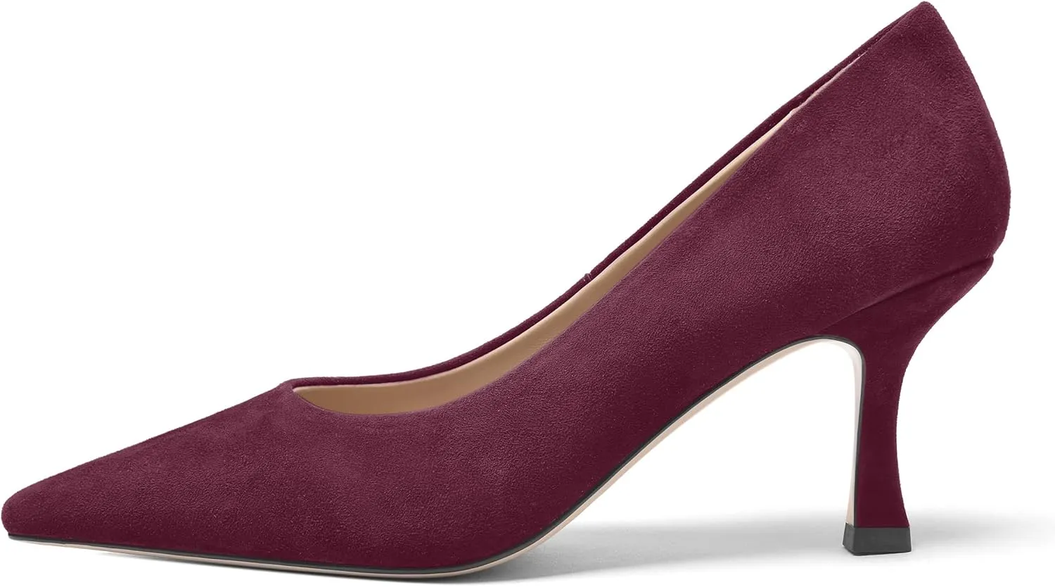 FOGEENA Womens Suede Pointed Toe Dress Slip On Wedding Stiletto High Heel Pumps Shoes 2.5 Inch