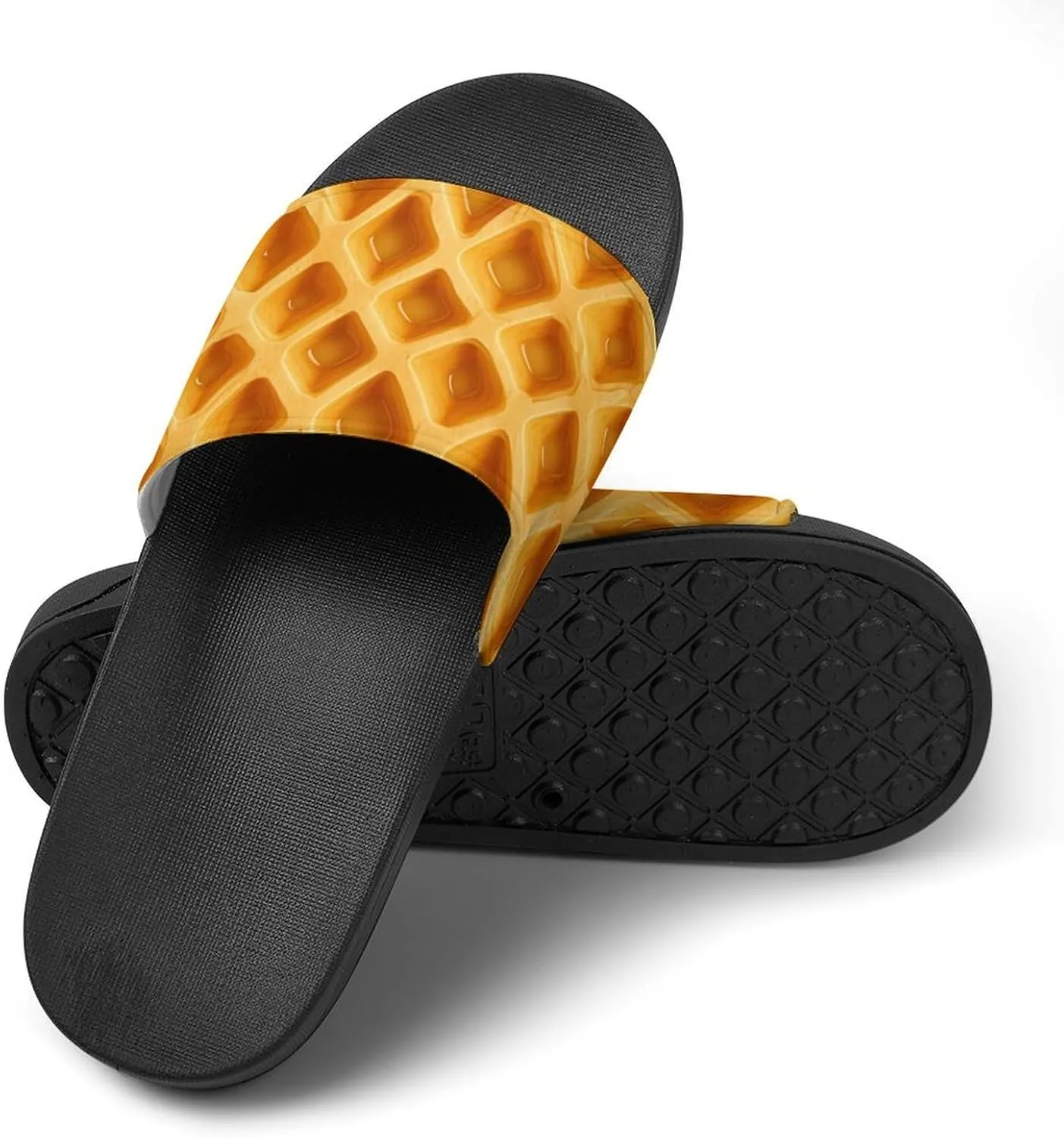 Food Waffle Women's House Sandals Non Slide Bathroom Beach Slippers for Men