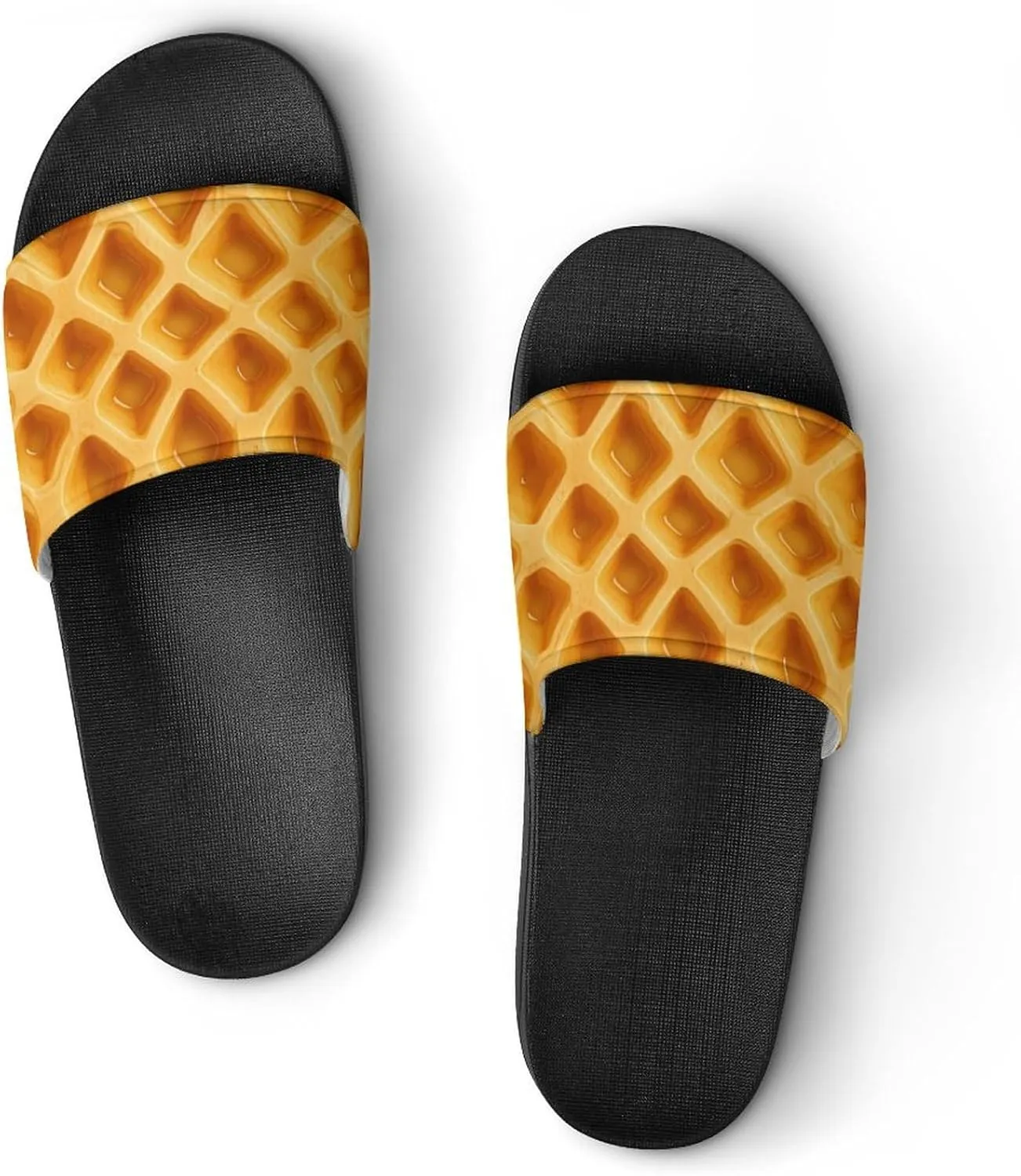 Food Waffle Women's House Sandals Non Slide Bathroom Beach Slippers for Men