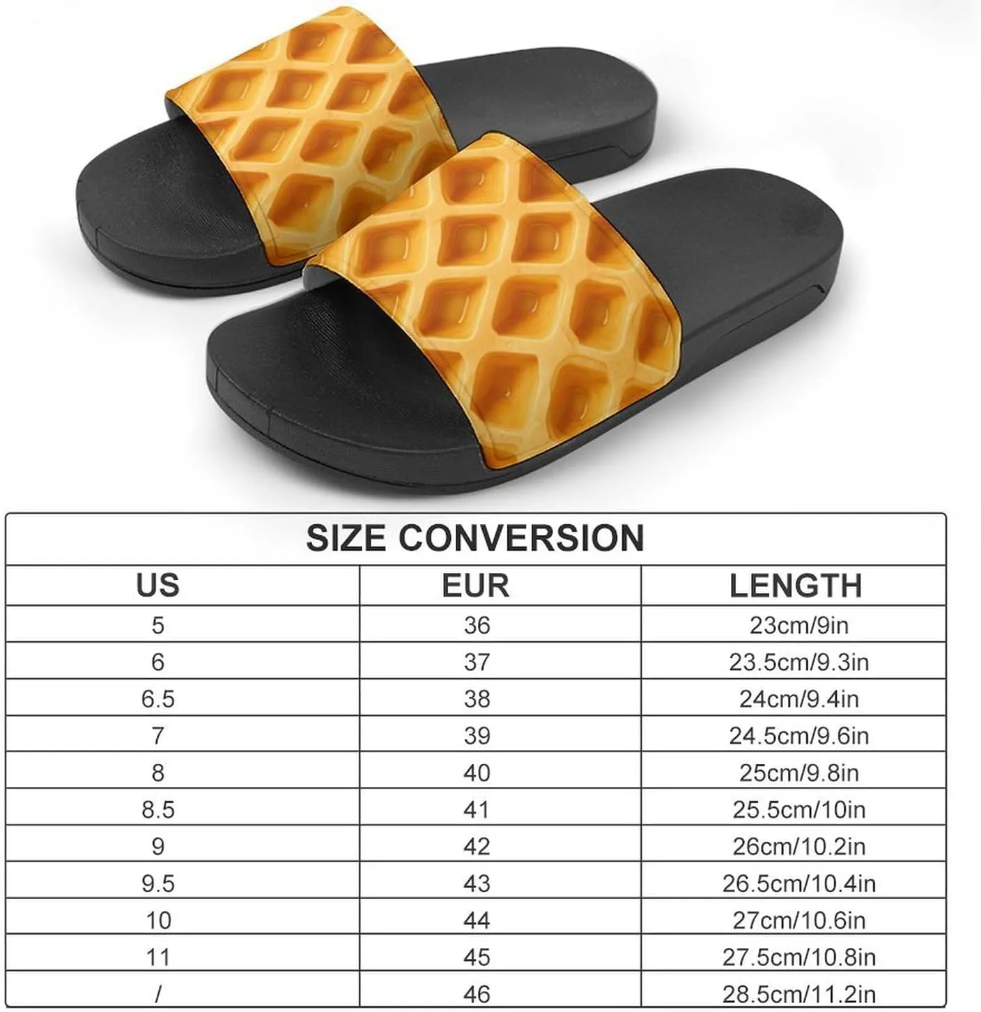 Food Waffle Women's House Sandals Non Slide Bathroom Beach Slippers for Men