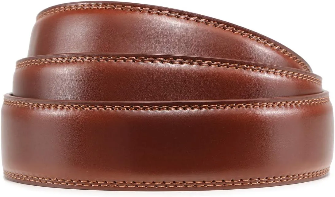 Founders & C Mens Leather Ratchet Belt Strap Only 1 3/8" Without Buckle,Replacement Strap Suitable for 40MM Slide Buckle