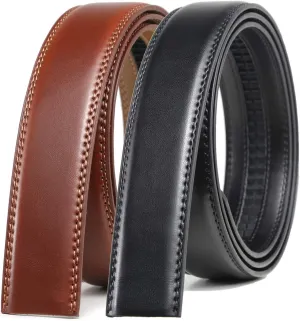 Founders & C Mens Leather Ratchet Belt Strap Only 1 3/8" Without Buckle,Replacement Strap Suitable for 40MM Slide Buckle