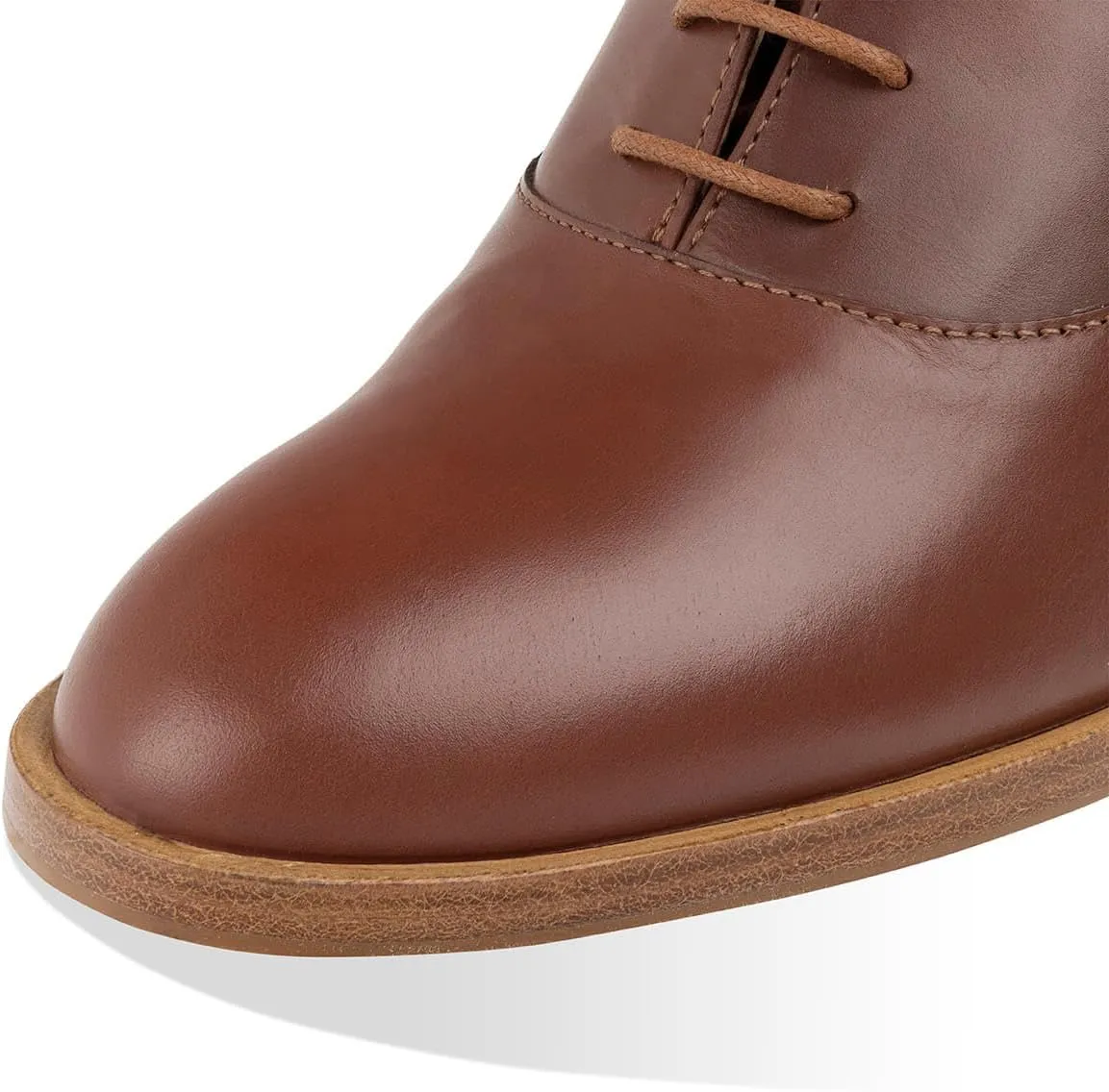 FOWT Women Almond Toe Lace Up Oxfords Stacked Slip On Block Mid Heel Classic Daily Office Party Shoes Size 4-16 US
