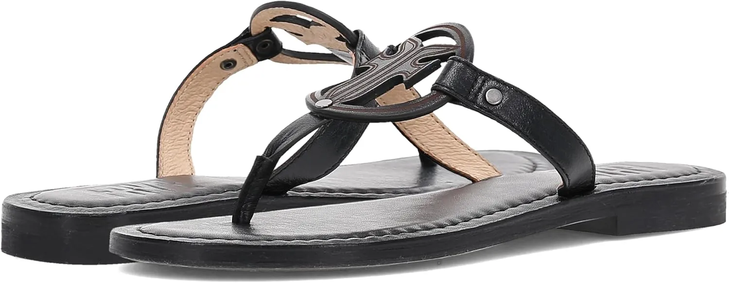 Frye Taylor Logo Sandal - Women's Premium Leather Sandal, Comfortable Slip-On Design, Casual Chic Footwear for Everyday Wear