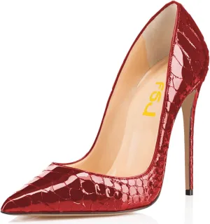FSJ Women Formal Pointed Toe Pumps High Heel Sexy Stilettos Slip On Office Cute Evening Dress Shoes Size 4-15 US