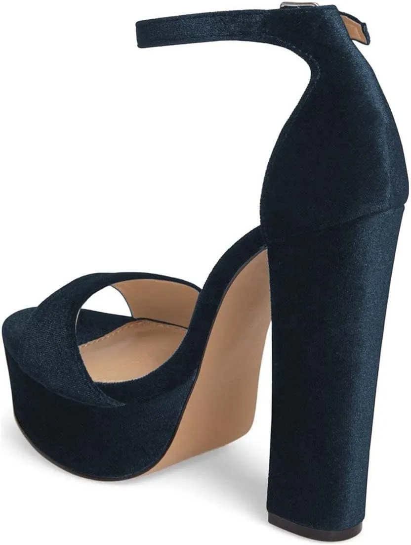 FSJ Women Sexy Ankle Strap Platform Sandal Chunky High Heel Open Toe Summer Shoe Size 4-15 M US