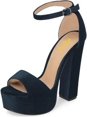 FSJ Women Sexy Ankle Strap Platform Sandal Chunky High Heel Open Toe Summer Shoe Size 4-15 M US