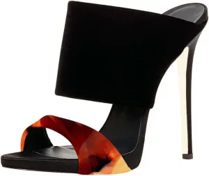 FSJ Women Versatile Open Toe High Heel Mules Backless Shoes Feminine Slingback Stiletto Slide Sandals Slip on Slipper Size 4-15 US