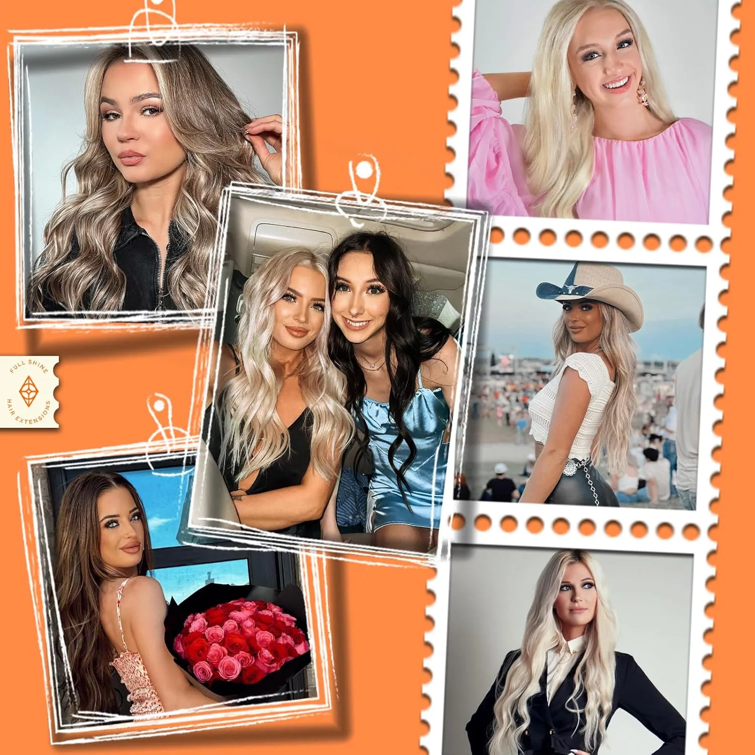 Full Shine Topper Extensions Color 2/8/2 Black with Blonde 12 Inch Hidden Crown Hair Extensions Hair Pieces with Clips 5 * 5 Inch Clip in Silk Human for Women Remy Extensions