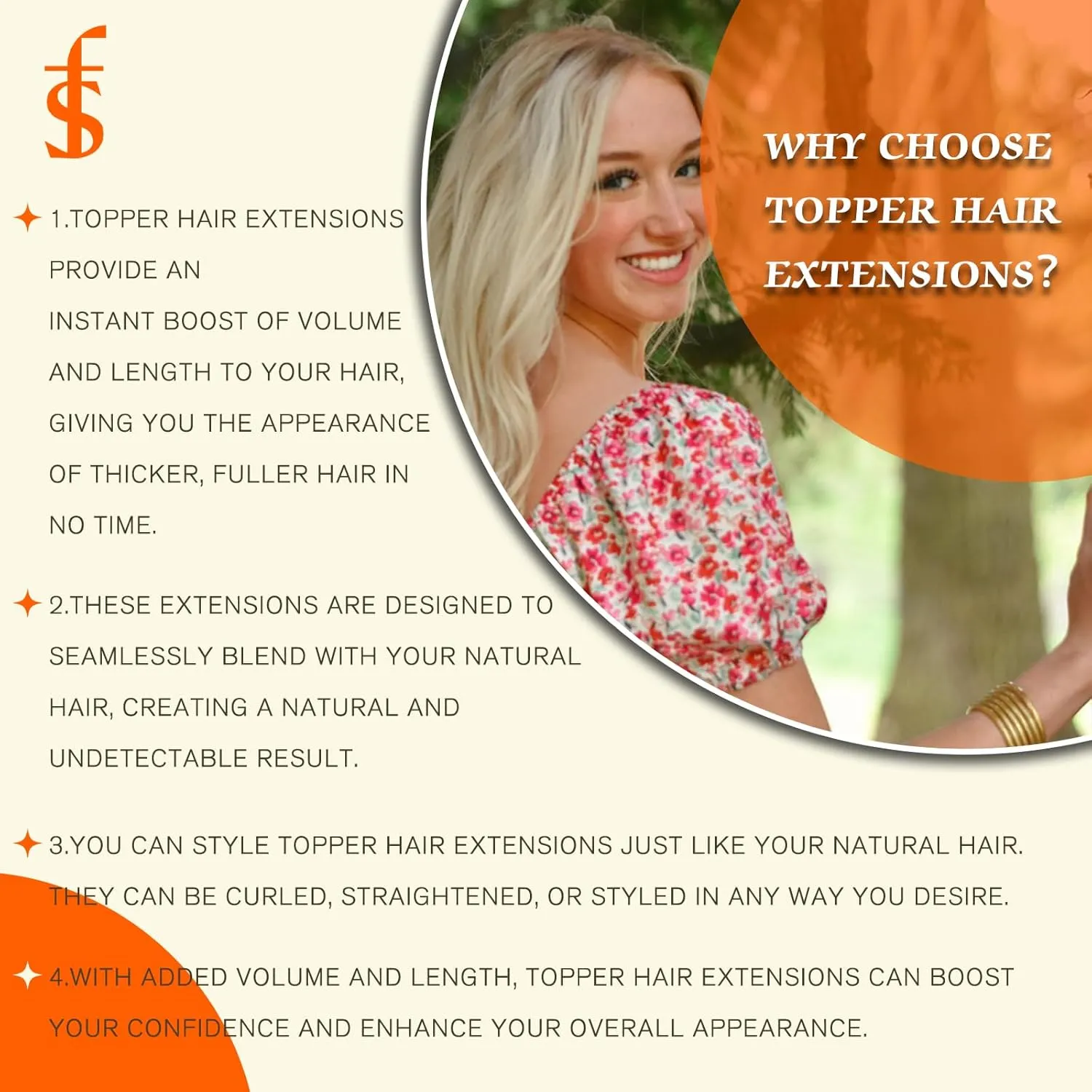 Full Shine Topper Extensions Color 2/8/2 Black with Blonde 12 Inch Hidden Crown Hair Extensions Hair Pieces with Clips 5 * 5 Inch Clip in Silk Human for Women Remy Extensions