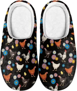 Fuzzy Memory Foam Cozy Slippers for Womem Indoor Home Womens Slip On House Shoes with Rubber Soles Size 4-12