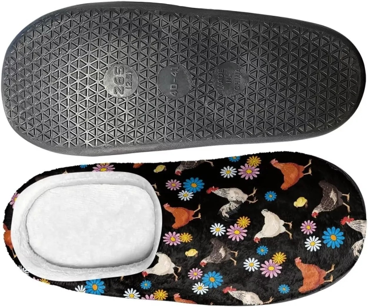 Fuzzy Memory Foam Cozy Slippers for Womem Indoor Home Womens Slip On House Shoes with Rubber Soles Size 4-12