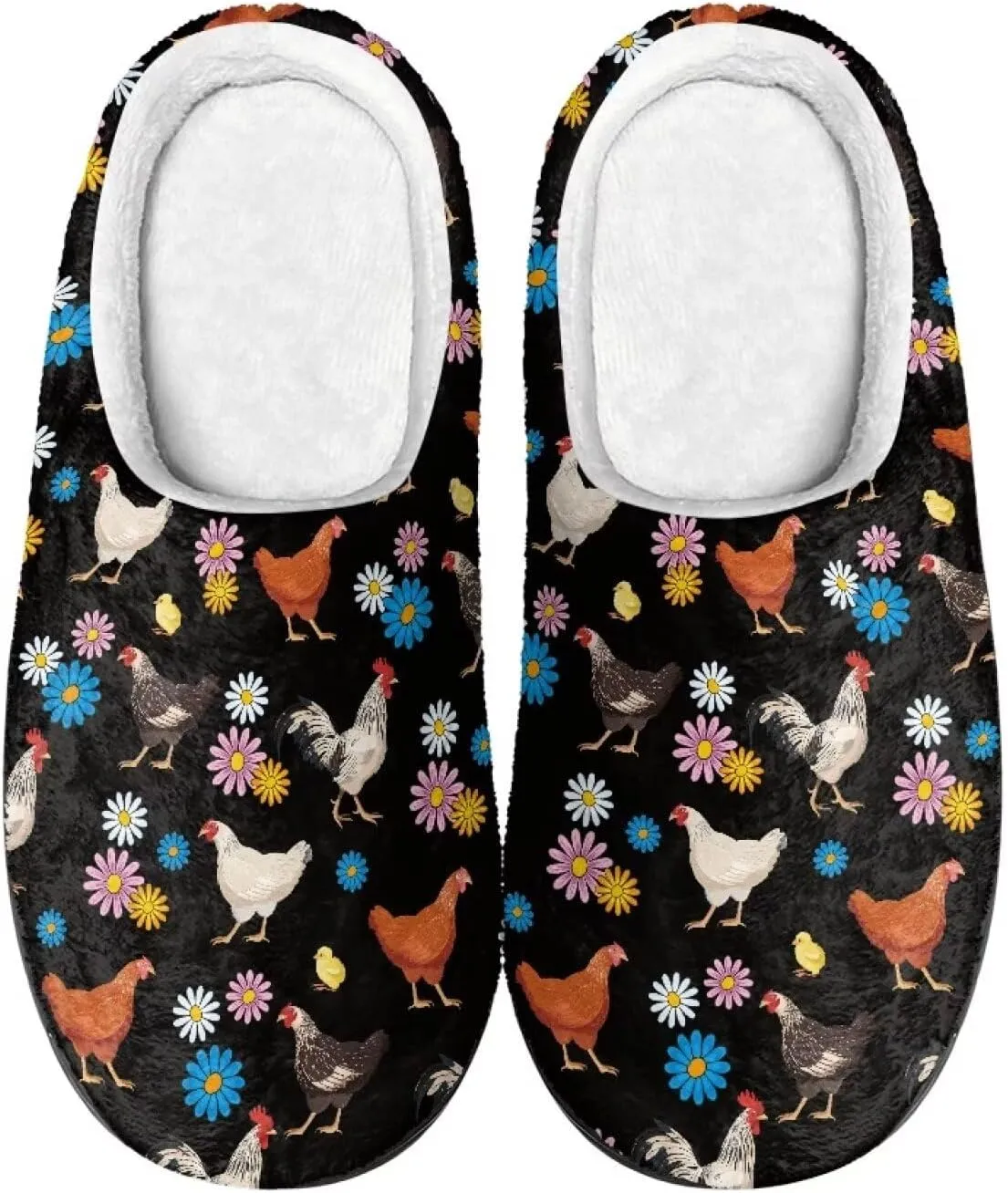 Fuzzy Memory Foam Cozy Slippers for Womem Indoor Home Womens Slip On House Shoes with Rubber Soles Size 4-12