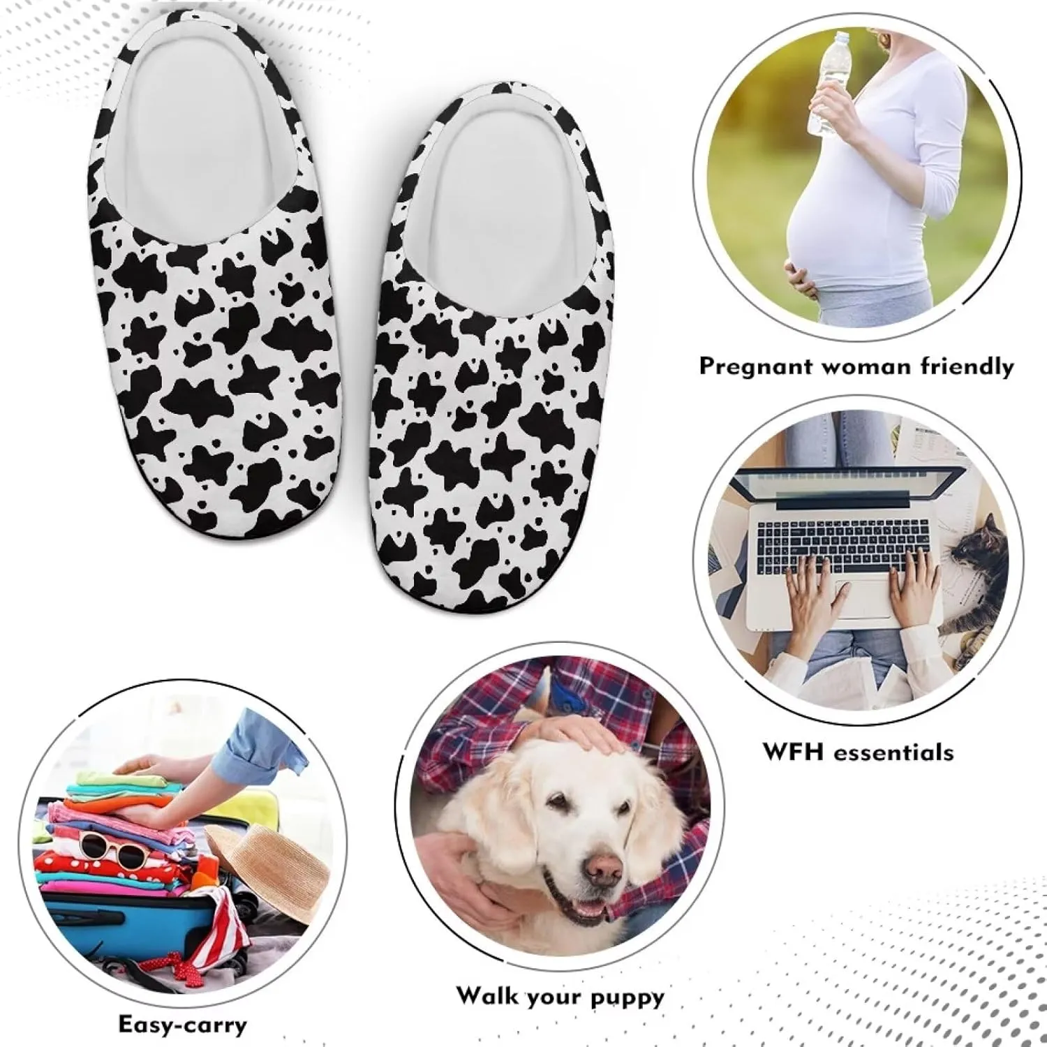 Fuzzy Memory Foam Cozy Slippers for Womem Indoor Home Womens Slip On House Shoes with Rubber Soles Size 4-12
