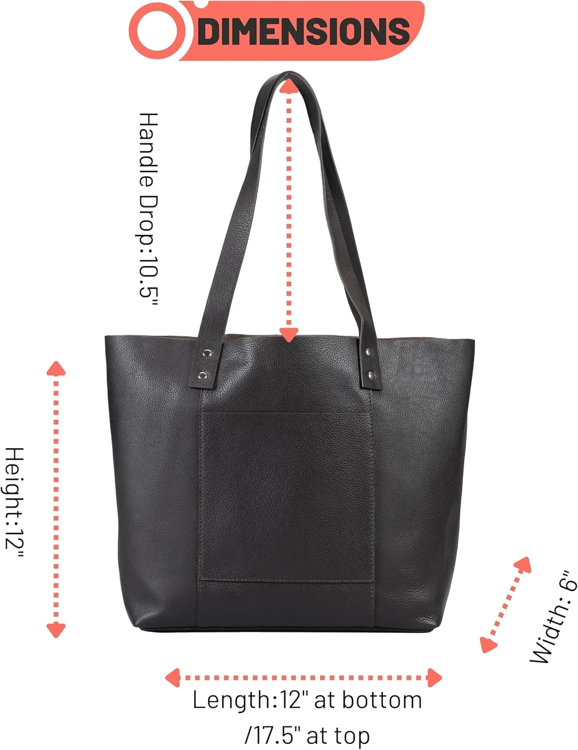 Genuine Leather Tote Bag for Women-Versatile Everyday, Work or Travel Tote w/Wristlet