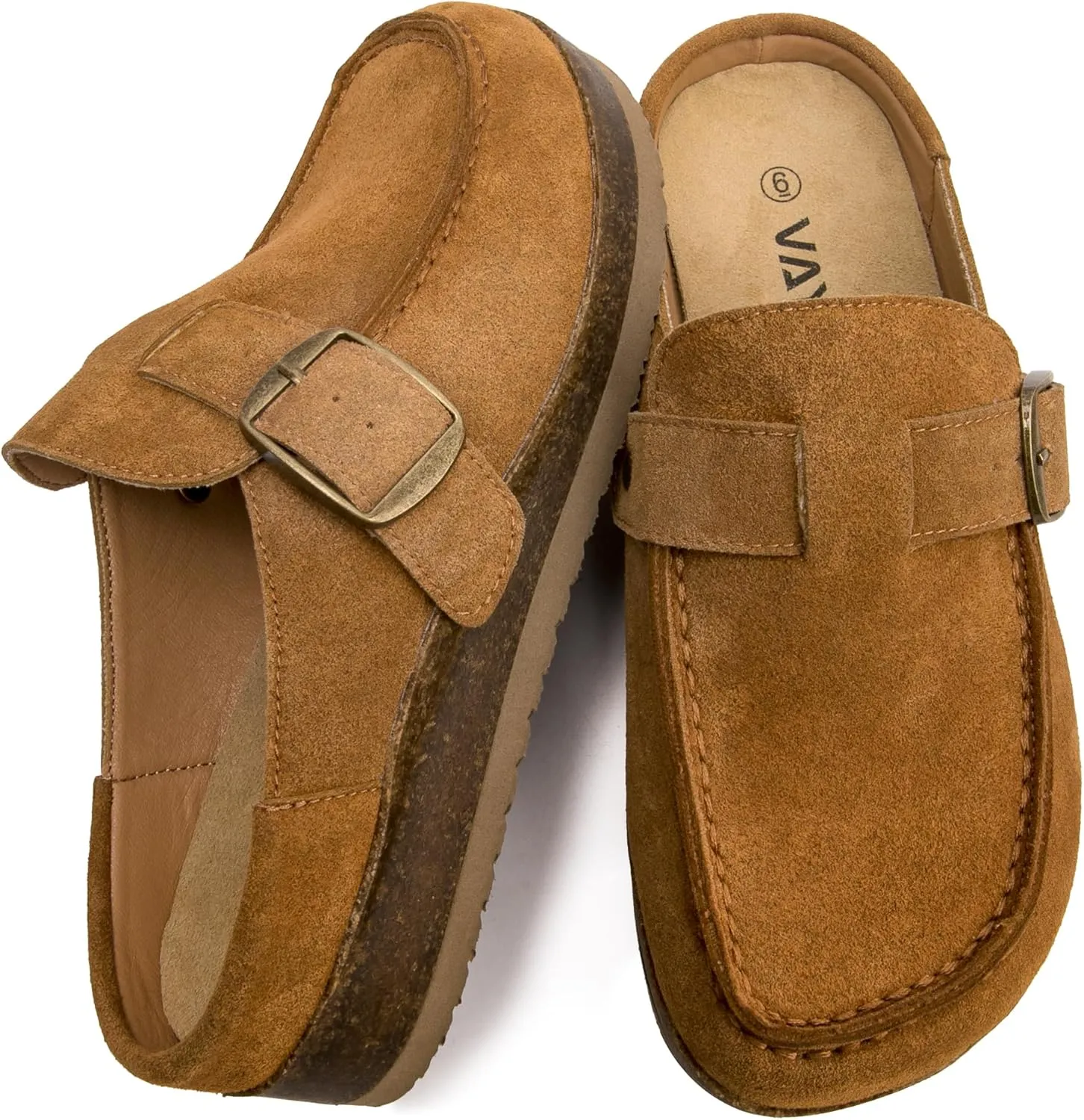 Genuine Leather Women's Clogs - Slip-Resistant Sole, Memory Foam Insole, Versatile & Comfortable, Perfect for Any Occasion.