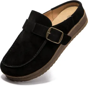 Genuine Leather Women's Clogs - Slip-Resistant Sole, Memory Foam Insole, Versatile & Comfortable, Perfect for Any Occasion.