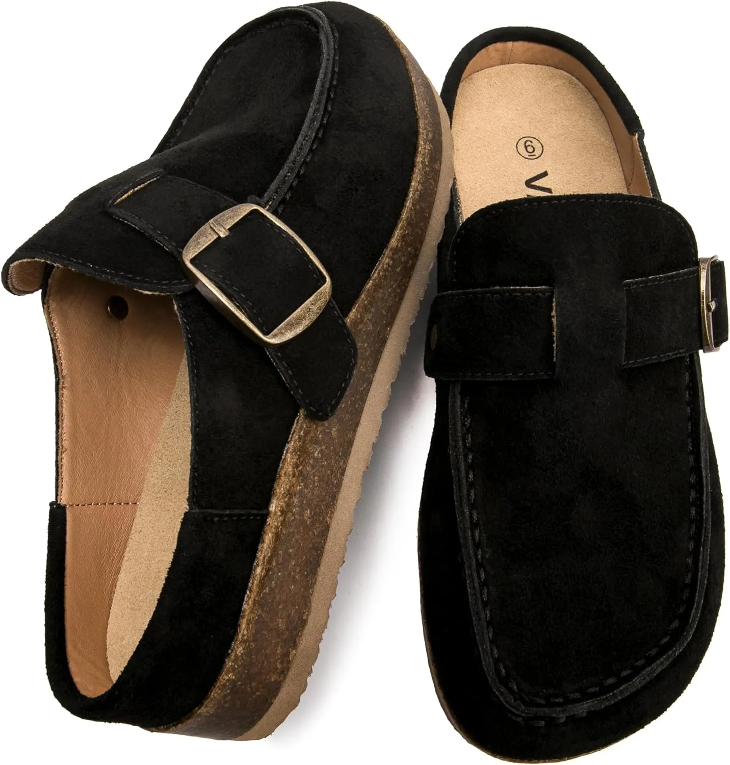 Genuine Leather Women's Clogs - Slip-Resistant Sole, Memory Foam Insole, Versatile & Comfortable, Perfect for Any Occasion.