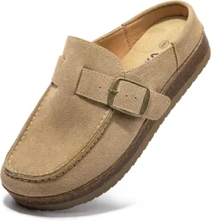 Genuine Leather Women's Clogs - Slip-Resistant Sole, Memory Foam Insole, Versatile & Comfortable, Perfect for Any Occasion.