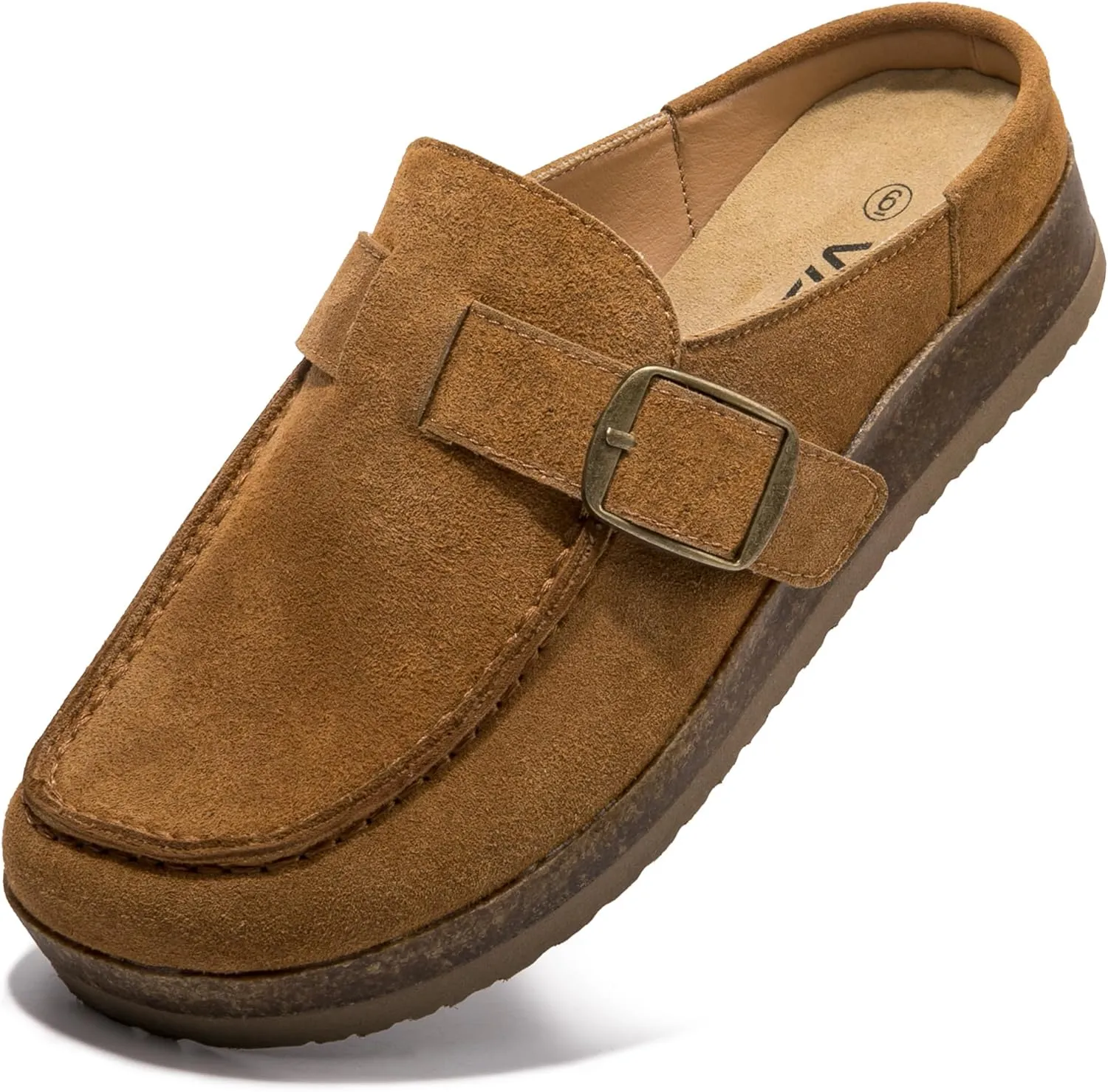 Genuine Leather Women's Clogs - Slip-Resistant Sole, Memory Foam Insole, Versatile & Comfortable, Perfect for Any Occasion.