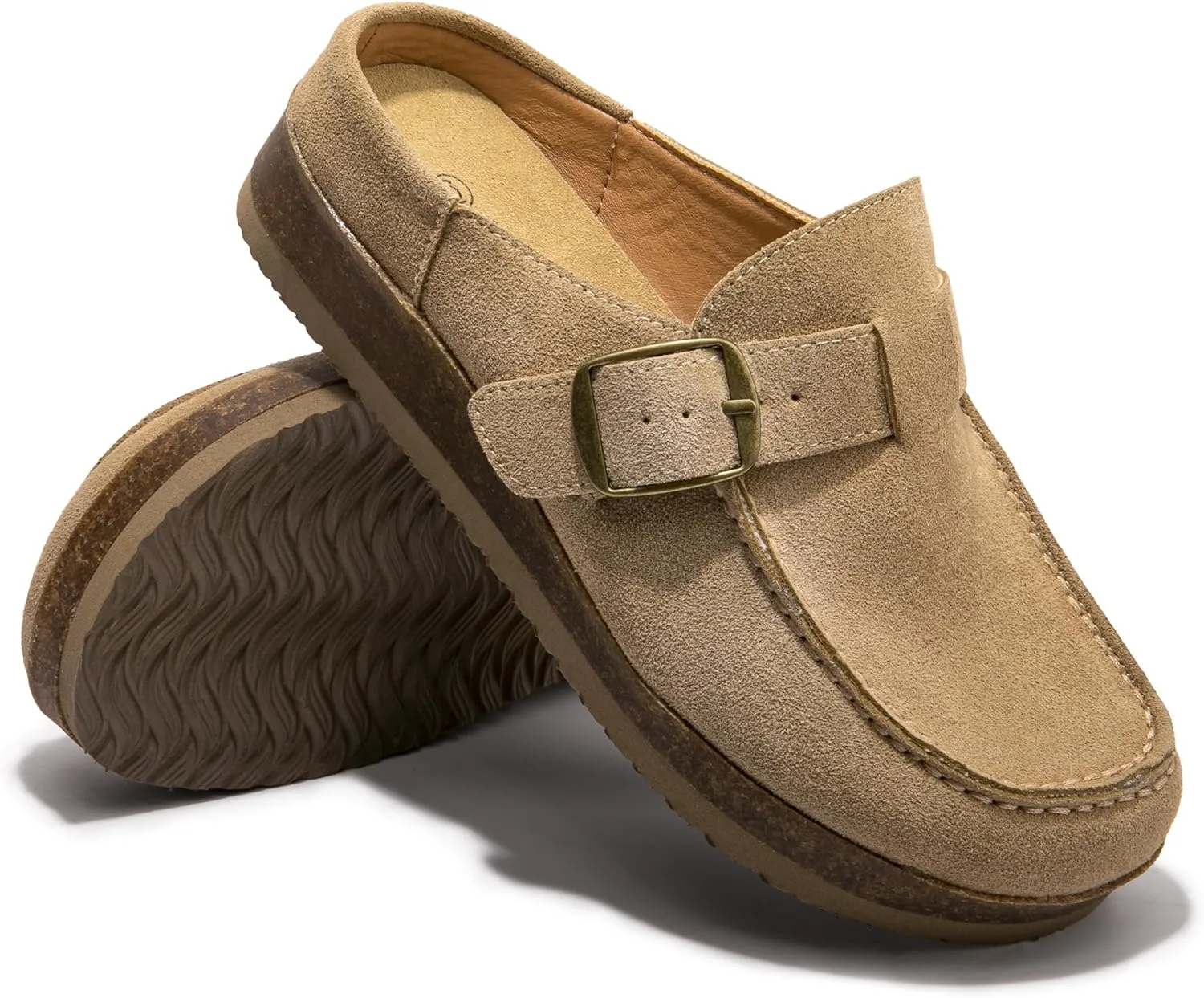 Genuine Leather Women's Clogs - Slip-Resistant Sole, Memory Foam Insole, Versatile & Comfortable, Perfect for Any Occasion.