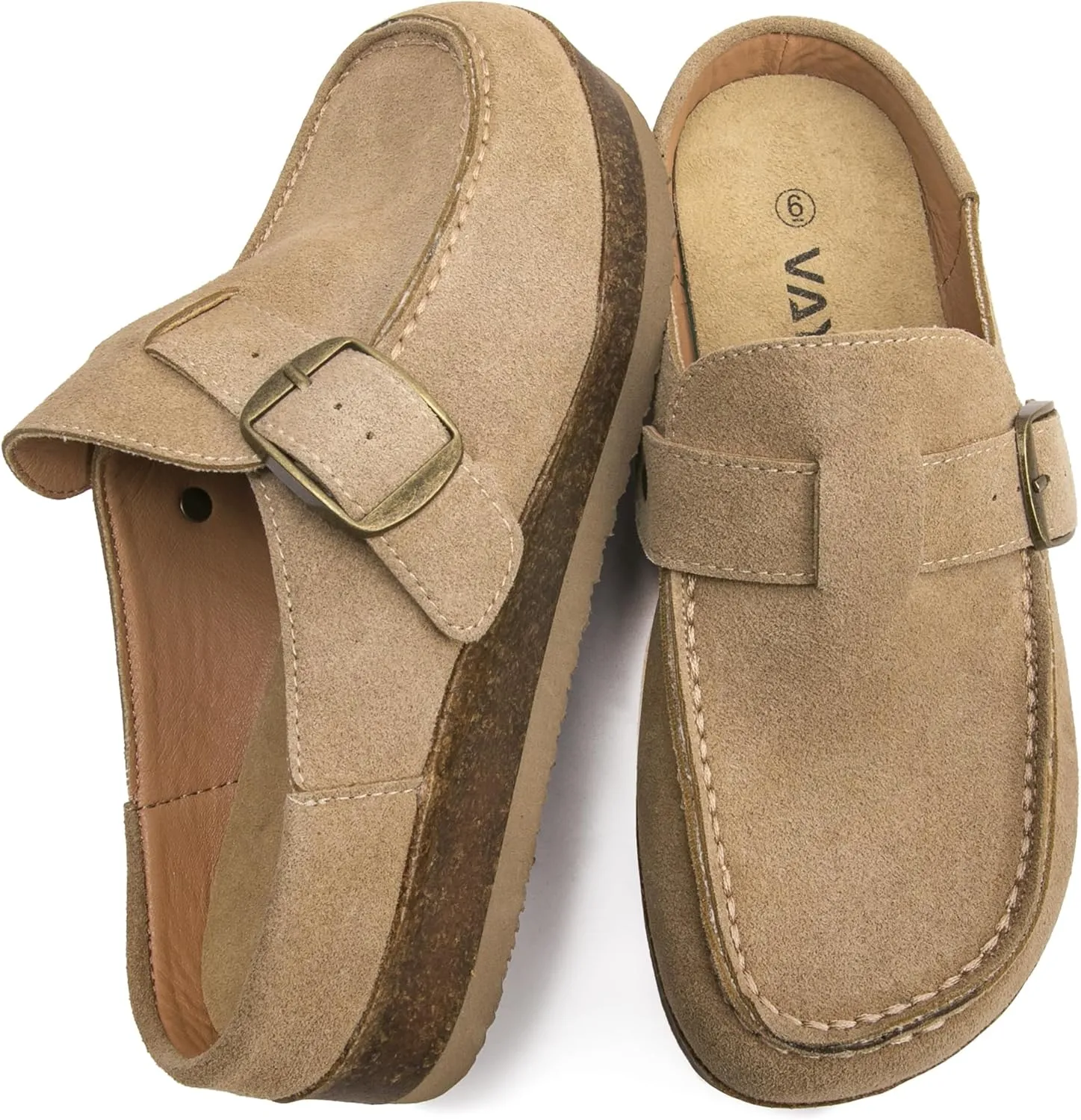 Genuine Leather Women's Clogs - Slip-Resistant Sole, Memory Foam Insole, Versatile & Comfortable, Perfect for Any Occasion.