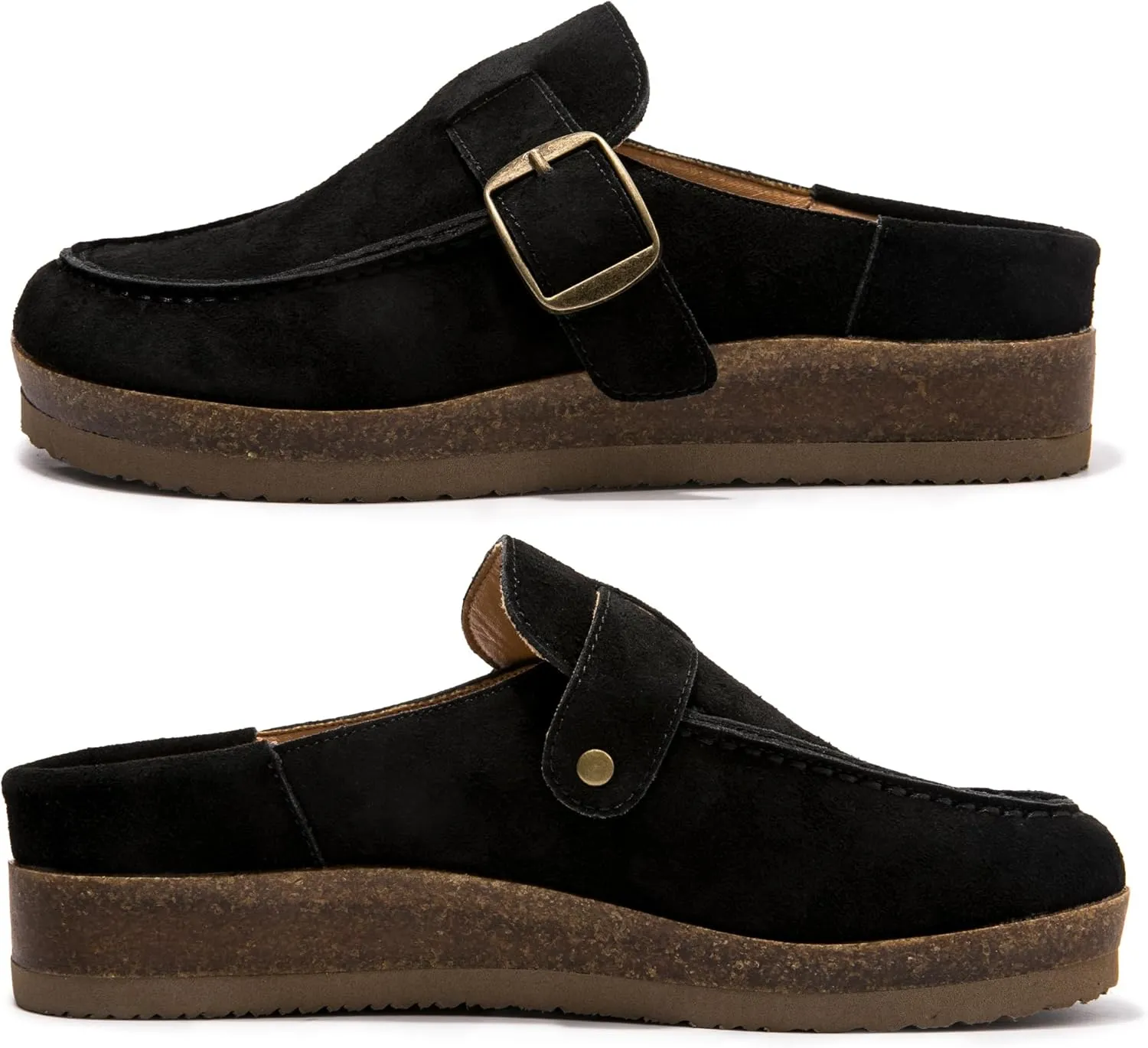 Genuine Leather Women's Clogs - Slip-Resistant Sole, Memory Foam Insole, Versatile & Comfortable, Perfect for Any Occasion.