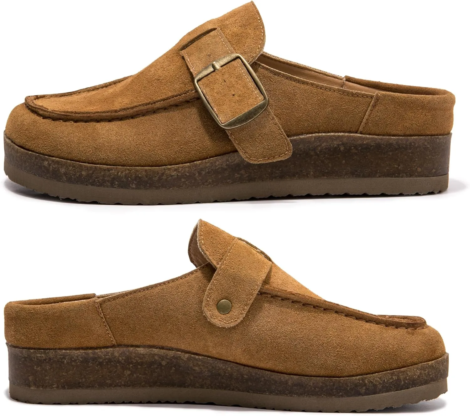 Genuine Leather Women's Clogs - Slip-Resistant Sole, Memory Foam Insole, Versatile & Comfortable, Perfect for Any Occasion.